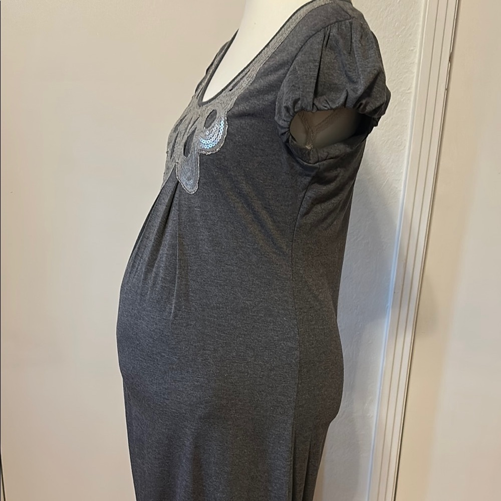 Gray Dress with Silver Accents- for Maternity as well. - Picture 6 of 9
